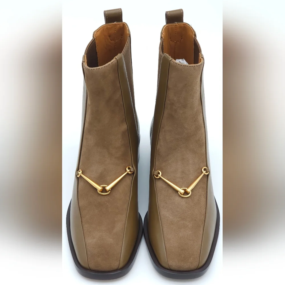 TORY BURCH Size 5 Equestrian‎ Link Chelsea Ankle Leather Boot